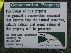 Tar River Land Conservancy Signage for Conservation Easement