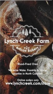 Lynch Creek Farm Bakery Business Card